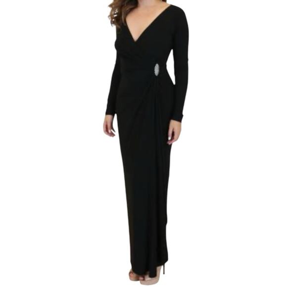 Lauren Ralph Lauren Dresses & Skirts - Lauren Ralph Lauren Black Long Sleeve Evening Gown Size 6 Formal